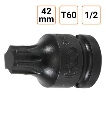 Douille à choc Torx T60 1/2" pouce longueur 42 mm
