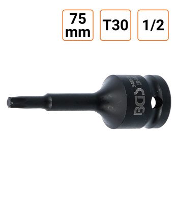 Douille à choc Torx T30 1/2" pouce longueur 75 mm
