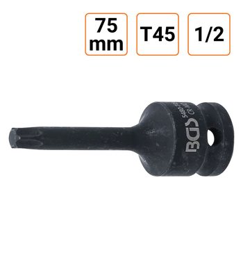 Douille à choc Torx T45 1/2" pouce longueur 75 mm