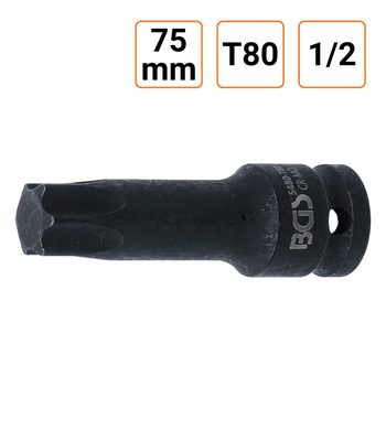 Douille à choc Torx T80 1/2" pouce longueur 75 mm