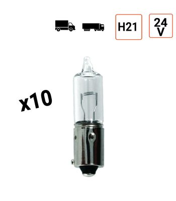 Ampoule 24V H21 5W Culot BAY19S - Boite de 10 ex.