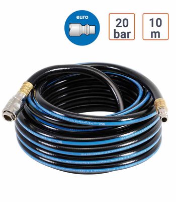 Tuyau à air comprimé 10 m 20 bar - raccord rapide type EURO