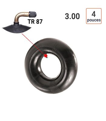 Chambre à Air 3.00-4 ou 300/400-4 valve coudée TR87