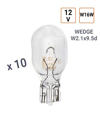Ampoule Wedge W16W 12V type T15 - Boite de 10 ex.