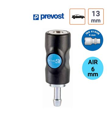 Raccord Rapide Prevost S1 passage air 6mm tuyau de 13 mm intérieur