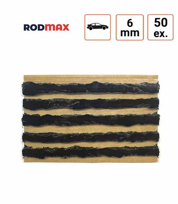 Mèches de réparation crevaison RODMAX 10cm NOIRES 6mm par 50 ex.