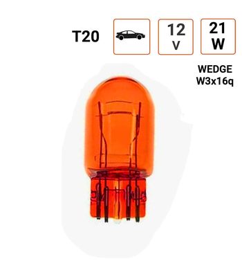 Ampoule Wedge WY21W 12V type T20 - Boite de 10 ex.