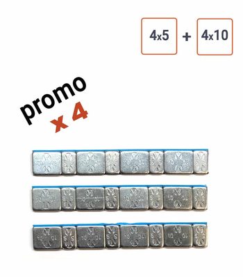 Pack de 4 Boites Masses autocollantes brillantes 4x5gr + 4x10gr.