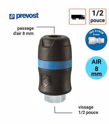 Raccord Rapide 8 mm Femelle 1/2 pouce