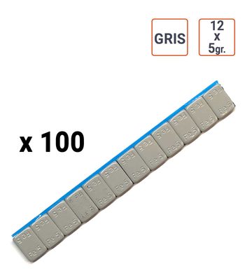 Masses adhésives 12x5gr GRISES par 100ex.