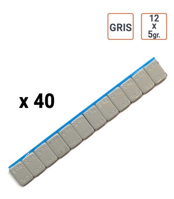 Masses adhésives 12x5gr GRISES par 40 barrettes
