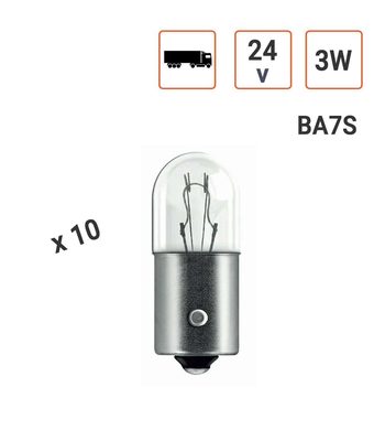 Ampoule 3W 24V la boite de 10 ampoules