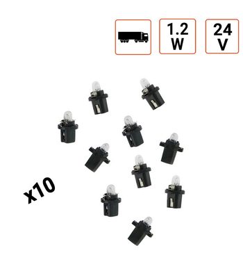 Ampoules Tableau de Bord 1.2W culot B8.5d 24V - Boite de 10 ex.