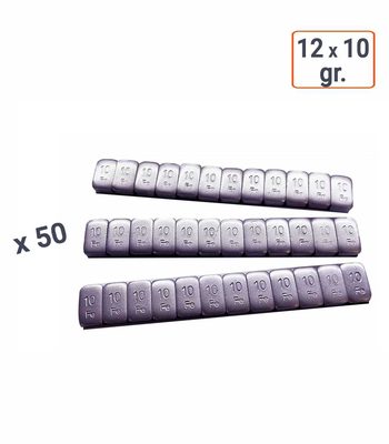 Masses autocollantes 12 x 10 GR Brillantes par 50 ex.