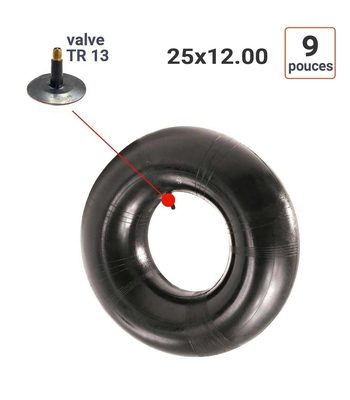 Chambre à Air 25x12.00-9 valve TR 13