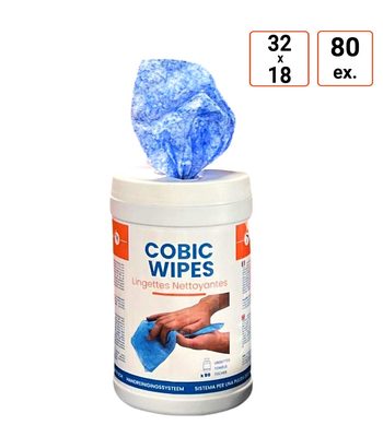 Lingettes nettoyantes imprégnées Pot de 80 ex.