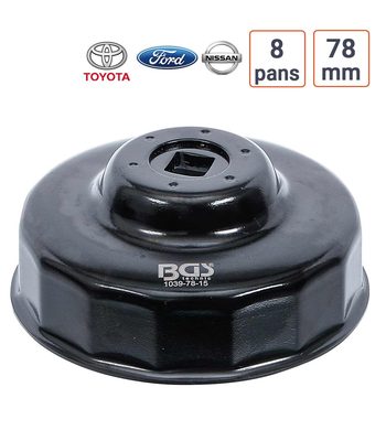 Cloche à filtre à huile 15 pans 78 mm pour Ford, Nissan, Toyota