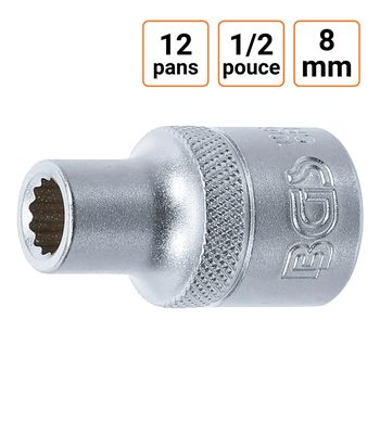 Douille CRV douze pans 1/2 pouce en 8mm