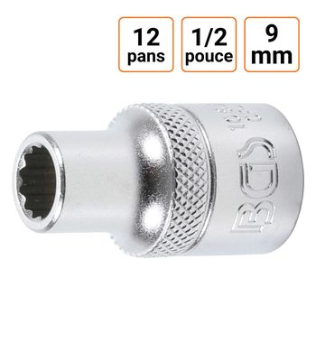Douille CRV douze pans 1/2 pouce en 9mm