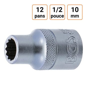 Douille CRV douze pans 1/2 pouce en 10mm