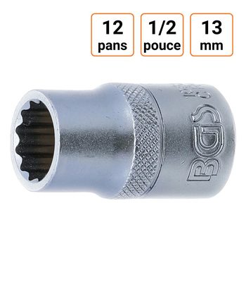 Douille CRV douze pans 1/2 pouce en 13mm