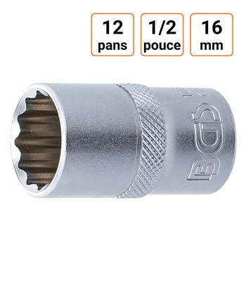 Douille CRV douze pans 1/2 pouce en 16mm