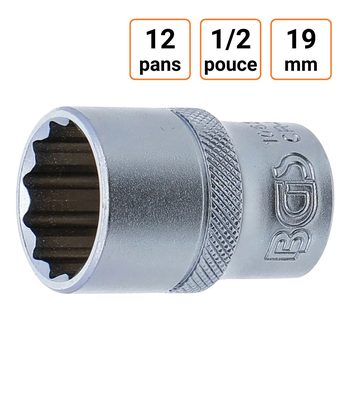 Douille CRV douze pans 1/2 pouce en 19mm