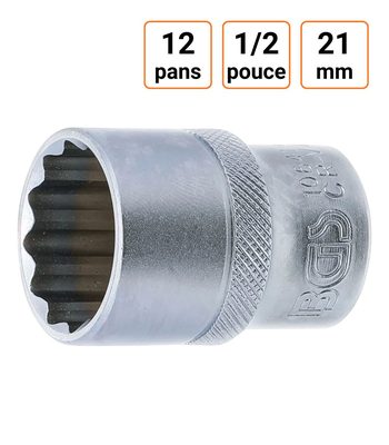 Douille CRV douze pans 1/2 pouce en 21mm