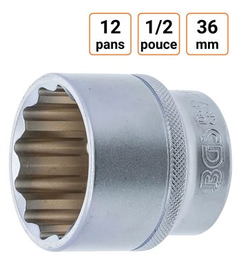 Douille CRV douze pans 1/2 pouce en 36mm