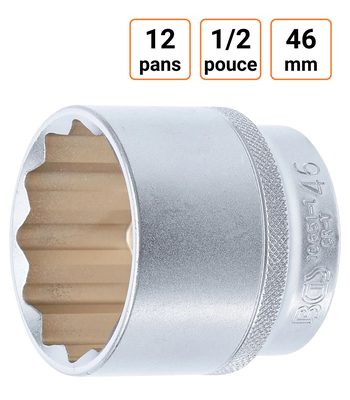 Douille CRV douze pans 1/2 pouce en 46mm