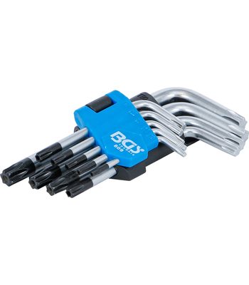 9 clés torx courtes avec perçage T10 à T50