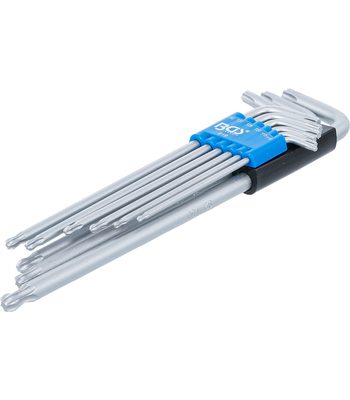 9 clés torx extra long avec tête sphérique T10 à T50