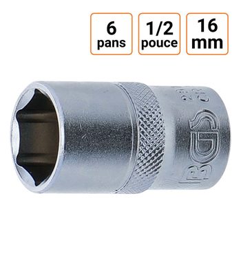 Douille CRV six pans 1/2 pouce en 16mm
