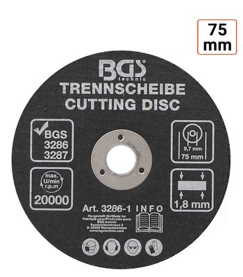 Disque à tronçonner 75 mm - vendu par 10 ex.