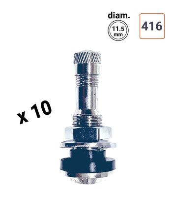 Valve TR 416 S laiton nickelé - diam 11.5 mm par 10 ex.