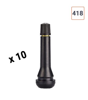 Valves TR 418 pneu tubeless par 10 ex