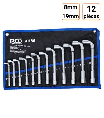 Jeu de 12 clés à pipe 8 à 19 mm