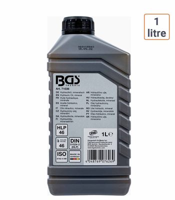 Huile hydraulique minérale BGS pour air comprimé 1 LITRE