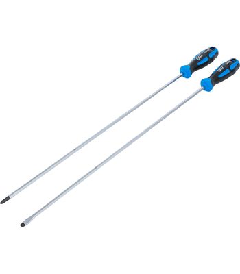 Jeu de 2 tournevis extra longs fente, cruciformes PH