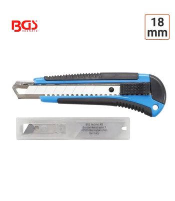 Cutter plastique 18 mm universel avec étui de lames de rechange