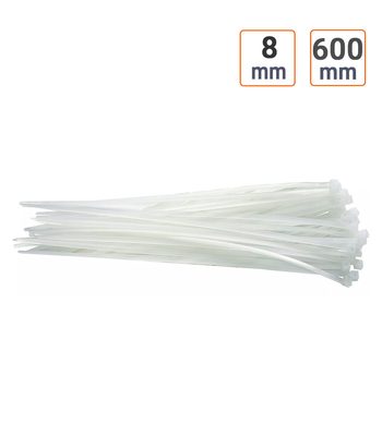 Colliers plastique type Colson Rilsan 8 mm x 600 mm par 20 ex.
