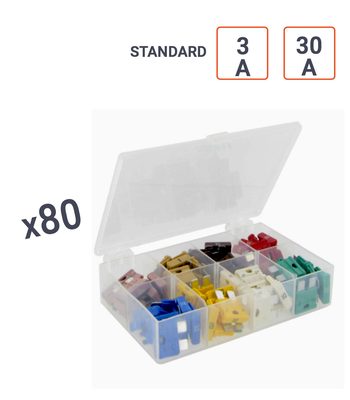 Coffret de 80 fusibles voiture STANDARD