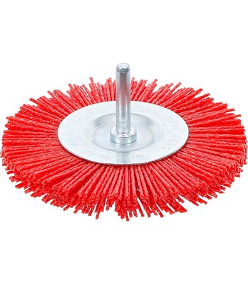 Brosse plate nylon 100 mm tige 6 mm