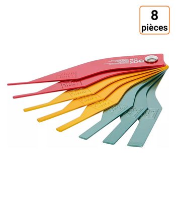 Jeu de 8 calibres d’usure de plaquettes de frein aluminium