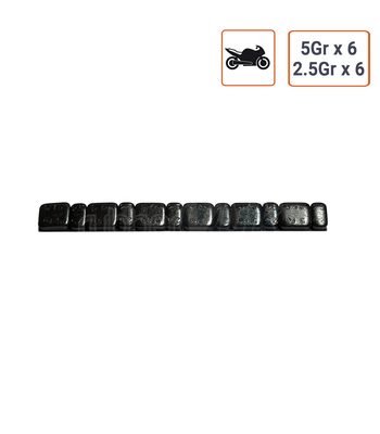 Masses Adhésives MOTO couleur NOIR barrette de 5Gr x 6 + 2.5Gr x 6
