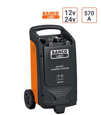 Chargeur démarreur de batterie sur roues  570A en 12V et 24V - Bahco