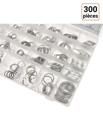 Coffret assortiment de 300 rondelles en aluminium