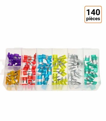 Coffret assortiment de 140 mini fusibles