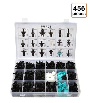 Assortiment de 456 clips et fixations