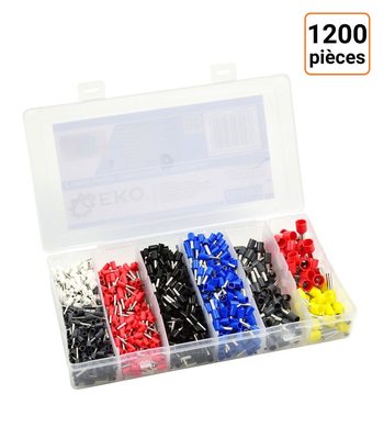 Coffret assortiment de 1200 embouts de câble isolés
